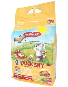 3 Duck Sky для взрослых собак маленьких и средних пород с уткой овощами фруктами и ягодами 2 кг Berkley