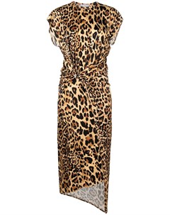 Присборенное платье с леопардовым принтом Paco rabanne