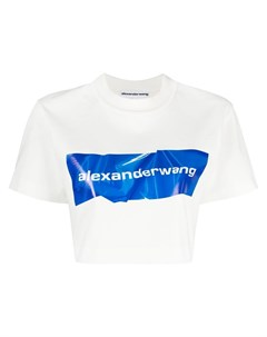 Укороченная футболка с логотипом Alexander wang