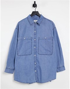 Голубая джинсовая oversize рубашка из органического хлопка Allison Monki
