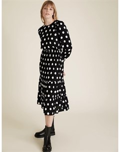 Платье миди в горошек с круглым вырезом Marks Spencer Marks & spencer
