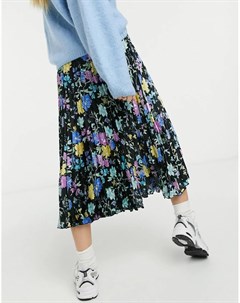Плиссированная юбка миди с эффектным цветочным принтом Glamorous