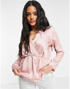 Атласная блузка пудрово розового цвета Femme luxe