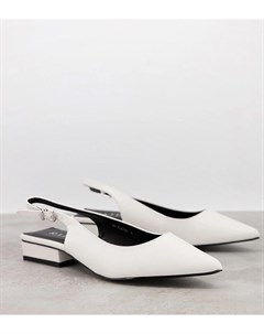 Белые туфли на плоской подошве с ремешком через пятку для широкой стопы Kinjal Raid wide fit