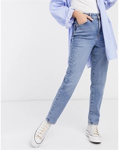 Синие джинсы в винтажном стиле с завышенной талией New look