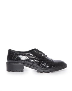 Черные туфли на массивной подошве со шнуровкой Miss selfridge