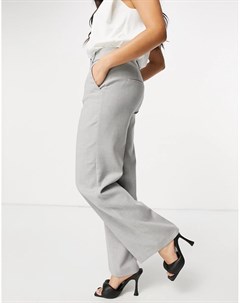 Серые брюки с широкими штанинами Femme Selected