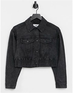 Черная джинсовая куртка Hollister