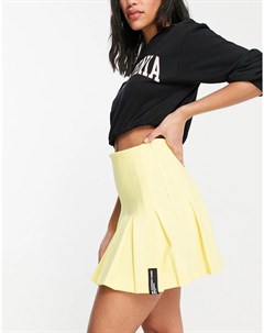 Желтая теннисная юбка с плиссировкой Bershka