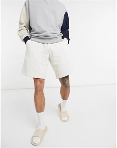 Бежевые трикотажные oversized шорты Asos design