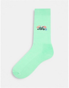 Зеленые спортивные носки с вышитым логотипом Asos actual