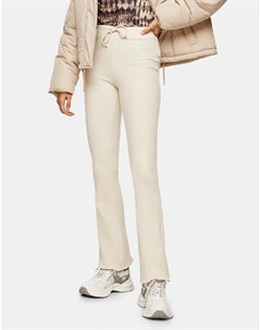Расклешенные брюки в рубчик цвета экрю с карманом Topshop