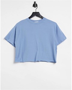 Синяя укороченная футболка в стиле oversized In the style