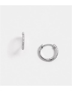 Эксклюзивные объемные серьги кольца диаметром 10 мм из стерлингового серебра с фианитами Kingsley ryan