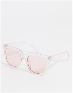 Квадратные солнцезащитные очки розового цвета в крупной оправе из переработанных материалов Asos design