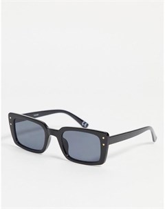 Черные квадратные солнцезащитные очки в оправе среднего размера из переработанного материала с метал Asos design