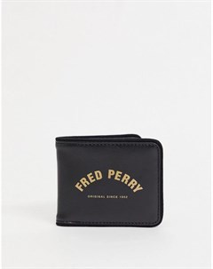 Черный бумажник с фирменной отделкой Fred perry