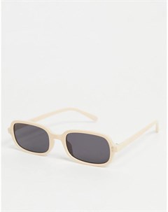 Бежевые солнцезащитные очки в квадратной оправе с черными линзами Asos design