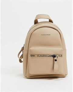 Светло коричневый рюкзак мини с логотипом Claudia canova
