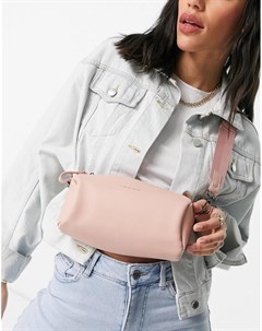 Небольшая розовая сумка в виде цилиндра через плечо Claudia canova