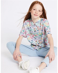 Рубашка с тропическим принтом для девочки Marks & spencer