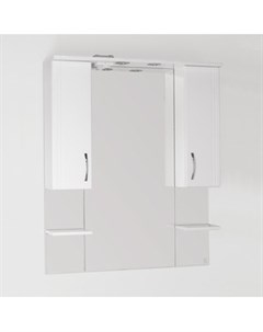 Зеркало шкаф Энигма 90 с подсветкой белый ЛС 00000174 Style line