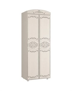 Шкаф 2 х дверный комбинированный Каролина патина вудлайн кремовый ПВХ сандал белый ДВПО белый Олмеко