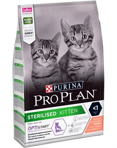Сухой корм для котят Kitten Sterilised с лососем 1 5 кг Purina pro plan