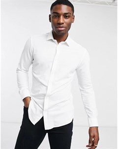 Белая приталенная рубашка из пике Harry brown