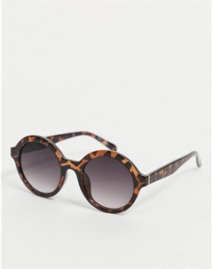 Солнцезащитные очки в круглой черепаховой оправе Vero moda