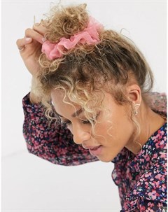 Прозрачная розовая резинка для волос Pieces