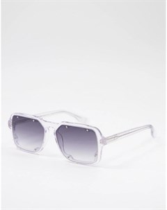 Квадратные солнцезащитные очки в стиле унисекс в прозрачной оправе Cut Thirteen Spitfire