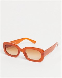 Оранжевые прямоугольные солнцезащитные очки Pieces