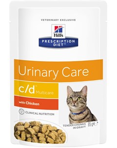 Hill s Prescription Diet Multicare с d Chicken для взрослых кошек при мочекаменной болезни с курицей Hill`s