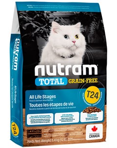 Total Grain Free T24 Cat Salmon Trout беззерновой для кошек и котят с лососем и форелью 5 4 кг Nutram