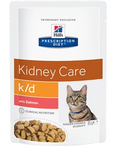 Hill s Prescription Diet K d Salmon для взрослых кошек при заболеваниях почек и мочекаменной болезни Hill`s