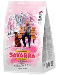 Adult Dog All Breeds для взрослых собак всех пород с ягненком и рисом 18 кг Savarra