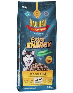 Champion Dog Adult Extra Energy для активных взрослых собак всех пород с курицей и рисом 20 кг Hau-hau