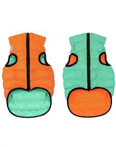 AiryVest Lumi Куртка двухсторонняя светящаяся для собак салатово оранжевая Collar