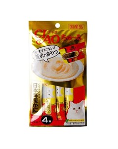 CIAO Лакомство для взрослых кошек японский краб филе курицы паштет Чуру 56 гр Inaba