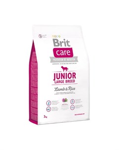 Care Junior Large Breed Сухой корм для щенков крупных пород с ягненком и рисом 3 кг Brit*