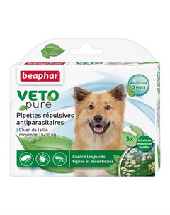 VETO pure БИО капли от блох и клещей для собак средних пород Beaphar