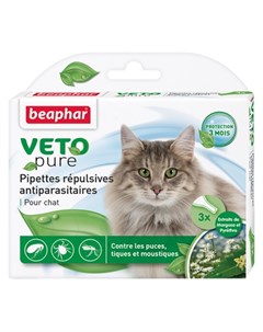 Veto Pure Био Капли от блох и клещей для кошек Beaphar