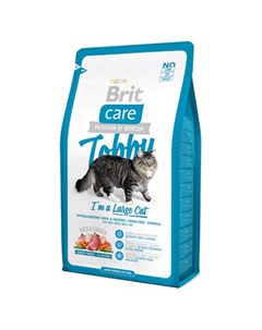 Care Cat Tobby Large Cat Сухой корм для взрослых кошек крупных пород с уткой и курицей 2 кг Brit*