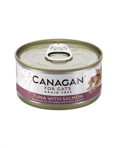Полнорационный беззерновой влажный корм для кошек всех возрастов тунец с лососем 75 гр Canagan