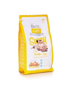 Care Cat Sunny Beautiful Hair Сухой корм для взрослых длинношерстных кошек с лососем и курицей 2 кг Brit*