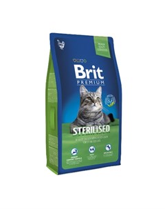 Premium Cat Sterilized Сухой корм для кастрированных котов и стерилизованных кошек с курицей 800 гр Brit*