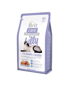Care Lilly Сухой корм для взрослых кошек с чувствительным пищеварением с ягненком и лососем 400 гр Brit*