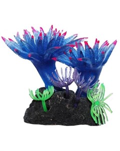 Коралл аквариумный Актинии малые голубые силиконовый 8 см Уют