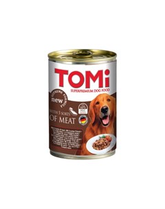 Кусочки паштета в соусе для взрослых собак всех пород пять видов мяса 400 гр Tomi